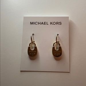 Michael Kors Gold Lock Earrings